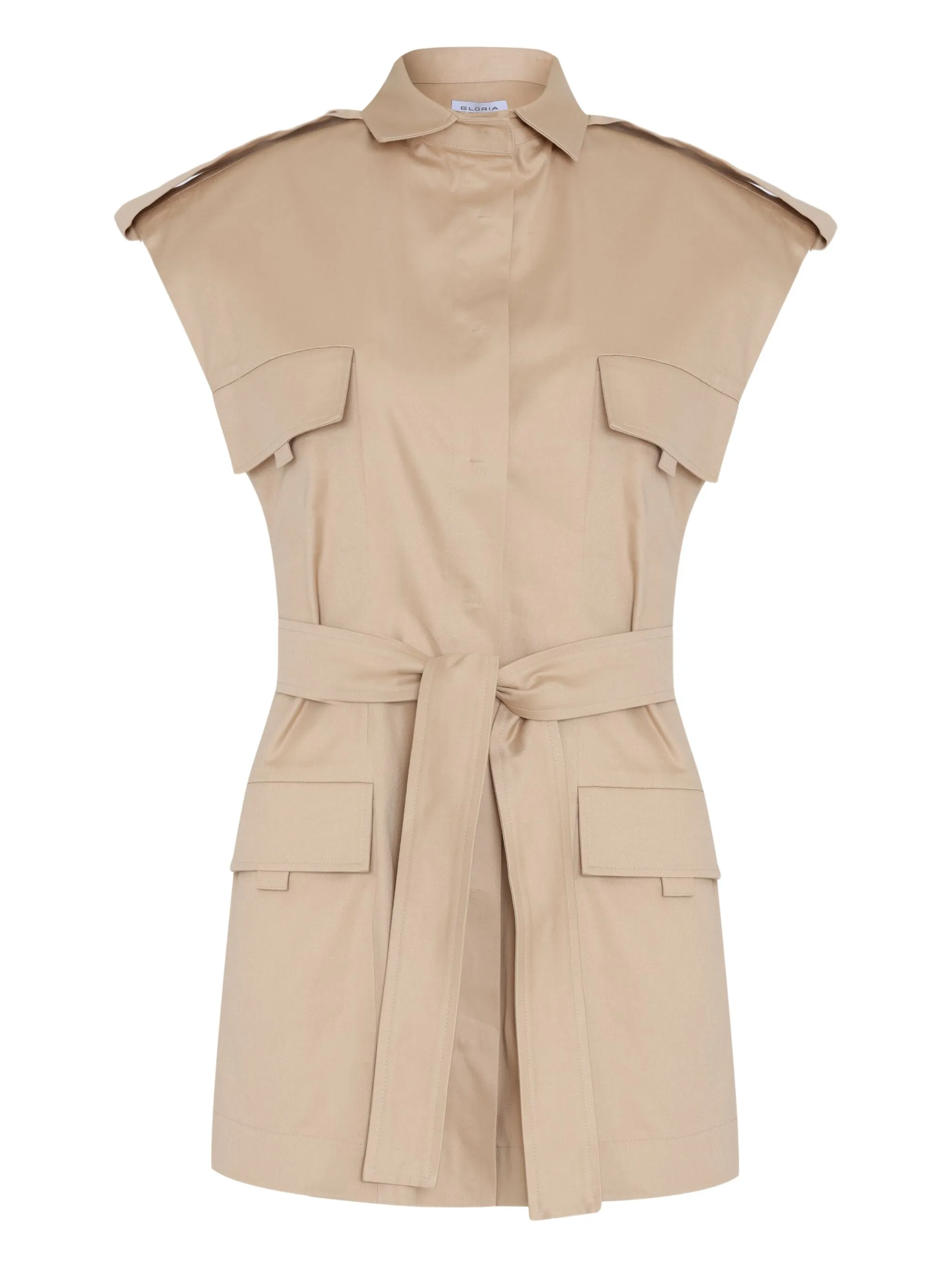 

Пальто без рукавов с поясом Gloria Coelho, бежевый