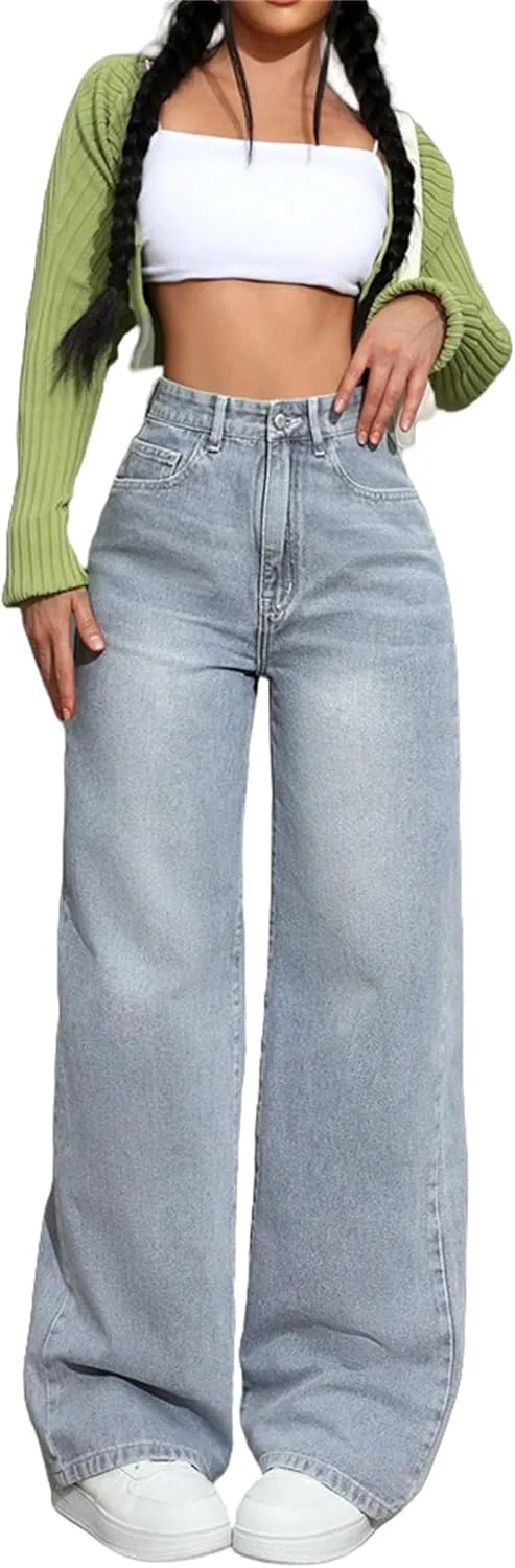 

Женские джинсы Wide Leg, модные высокие с карманом