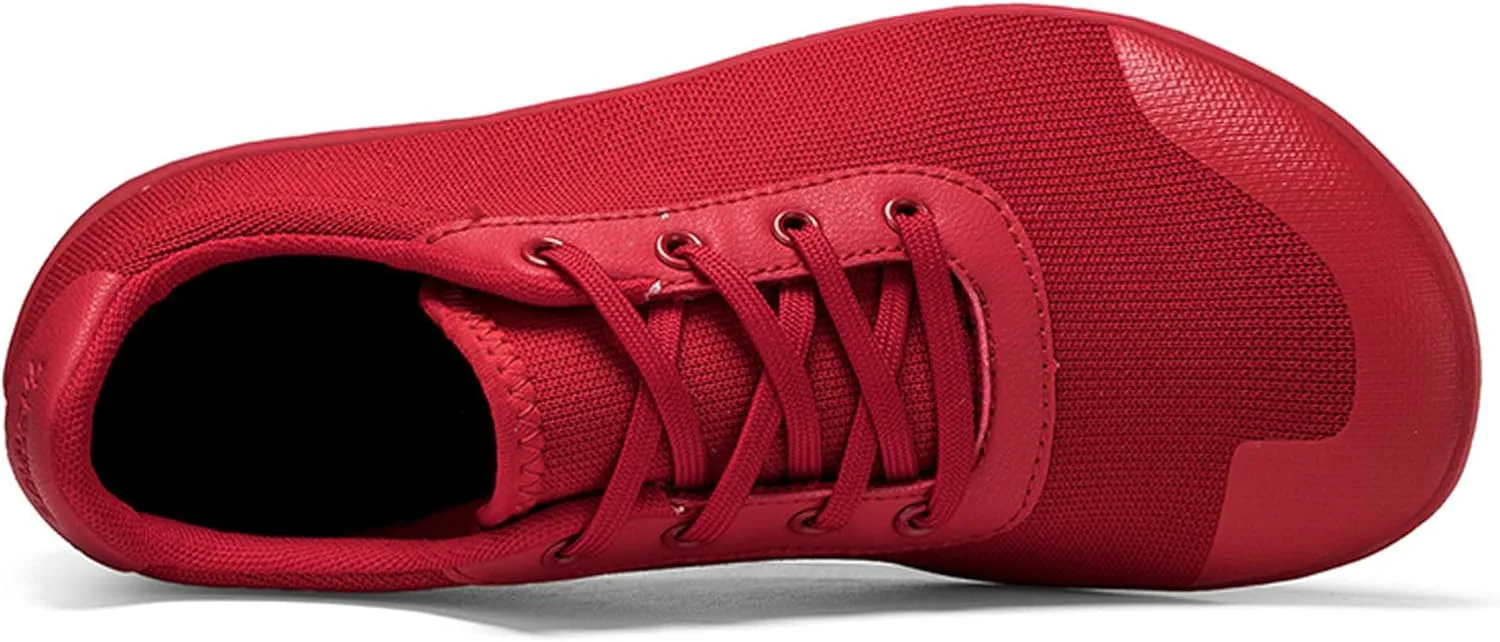 

Мужские минималистичные кеды из холста | Без перепада высоты | Широкие модные кроссовки | Нескользящие, дышащие, легкие, для отдыха и тренировок на открытом воздухе, мужские размеры 6-13 US Generic, красный