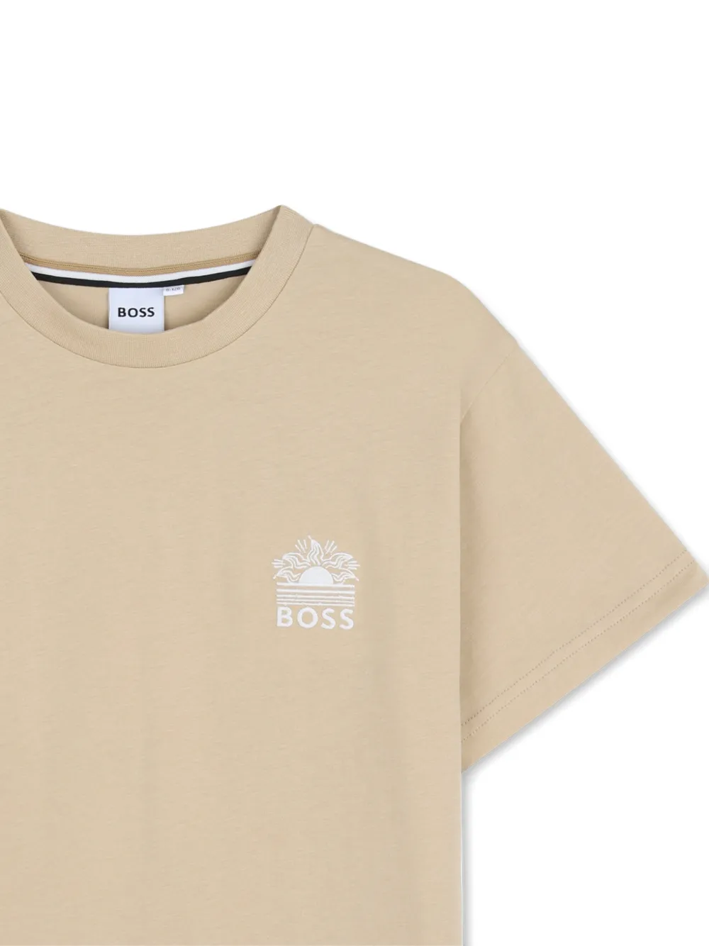 Футболка с логотипом Boss Kidswear, бежевый — фото 3