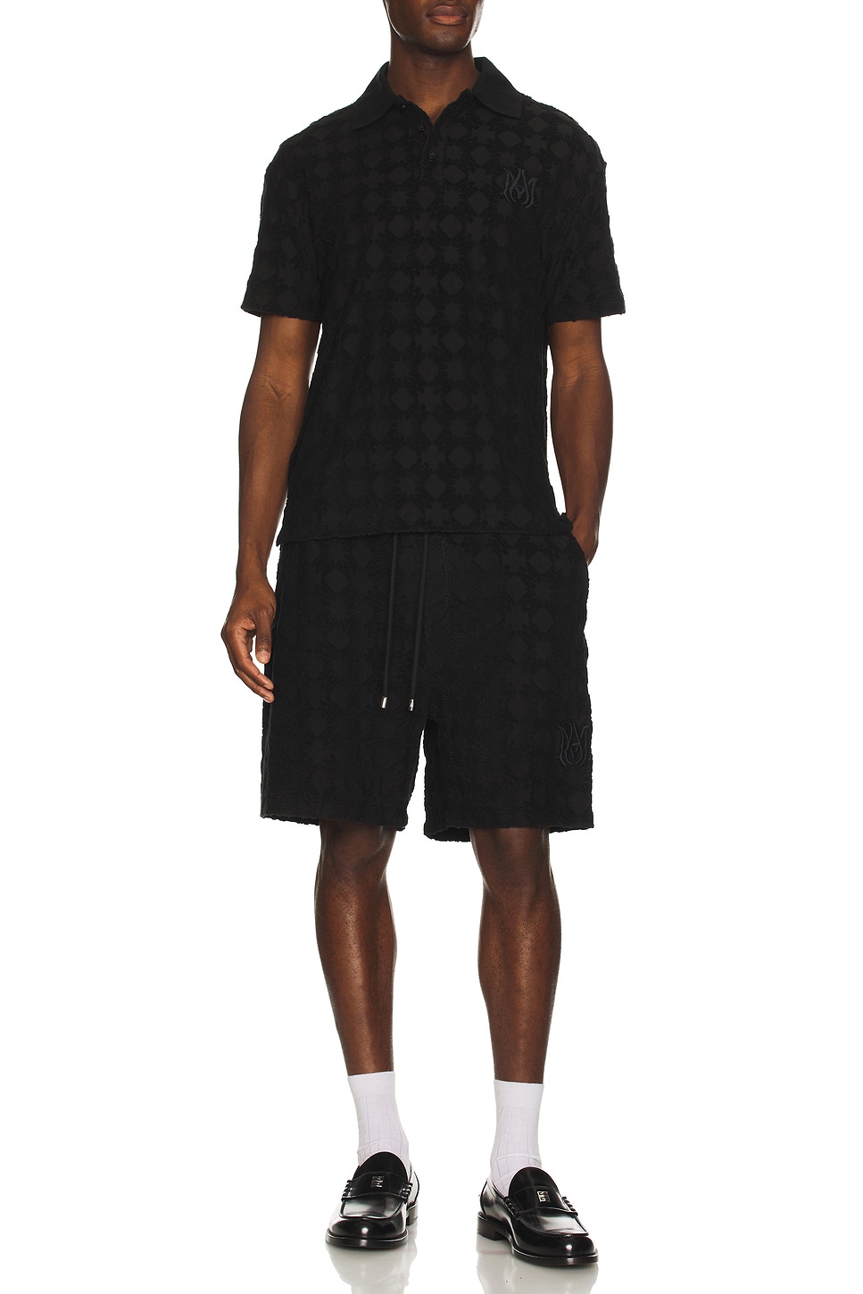 

MA Quad Полотенчатая поло Amiri, Black