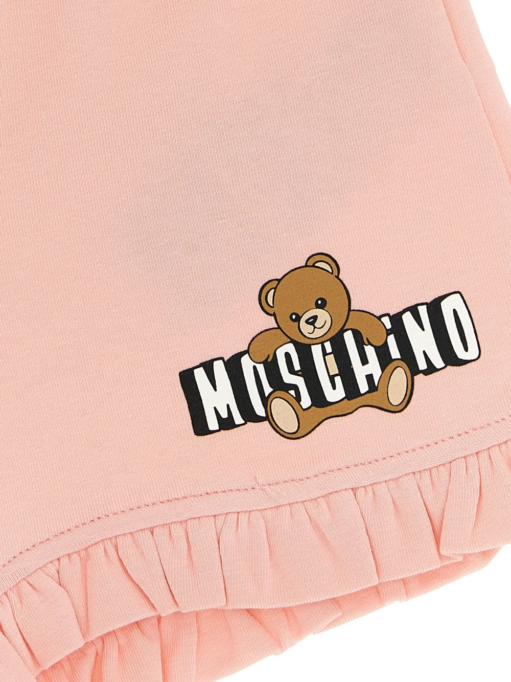 Набор с шортами и оборками с принтом "медведь" Moschino Kids, белый — фото 4