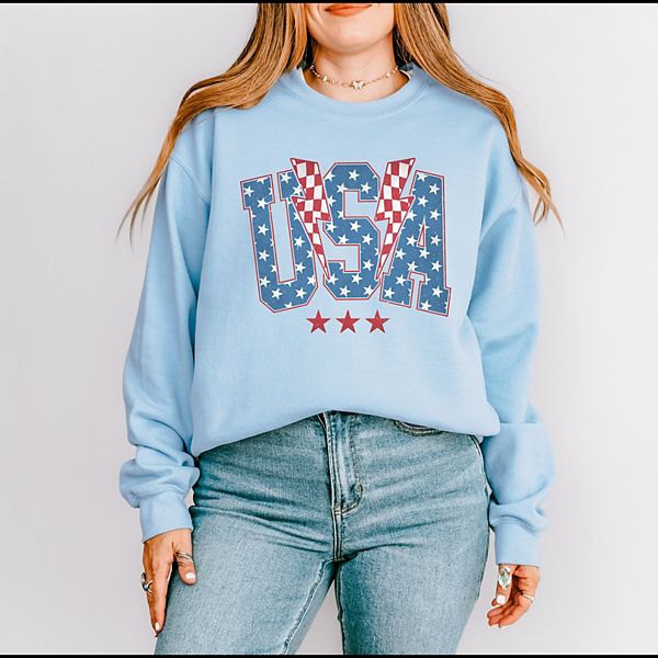 

Свитшот с принтом в клетку и молнией Simply Sage Market, Light Blue