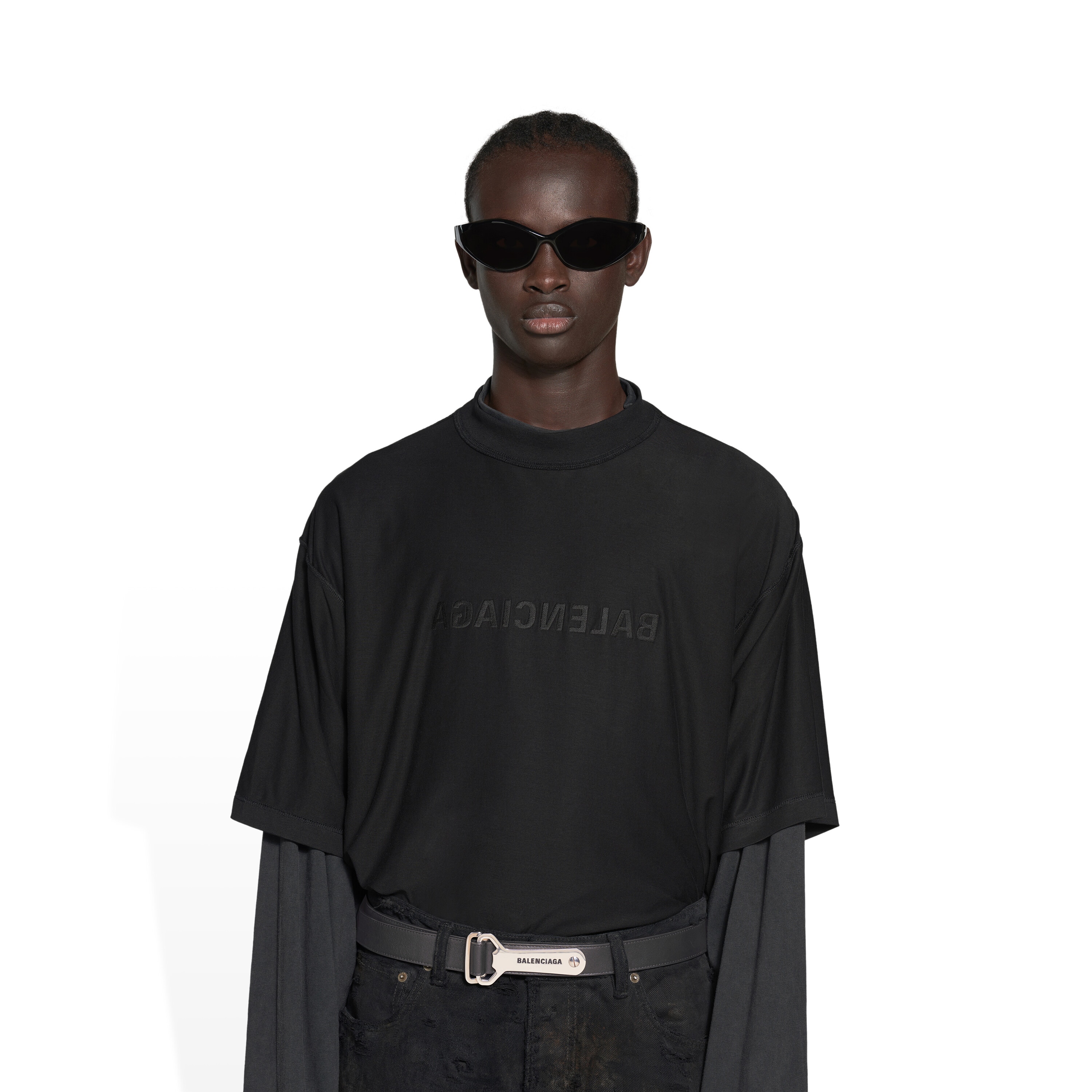 

Ремень с D-образным кольцом для открывания бутылок BALENCIAGA, черный