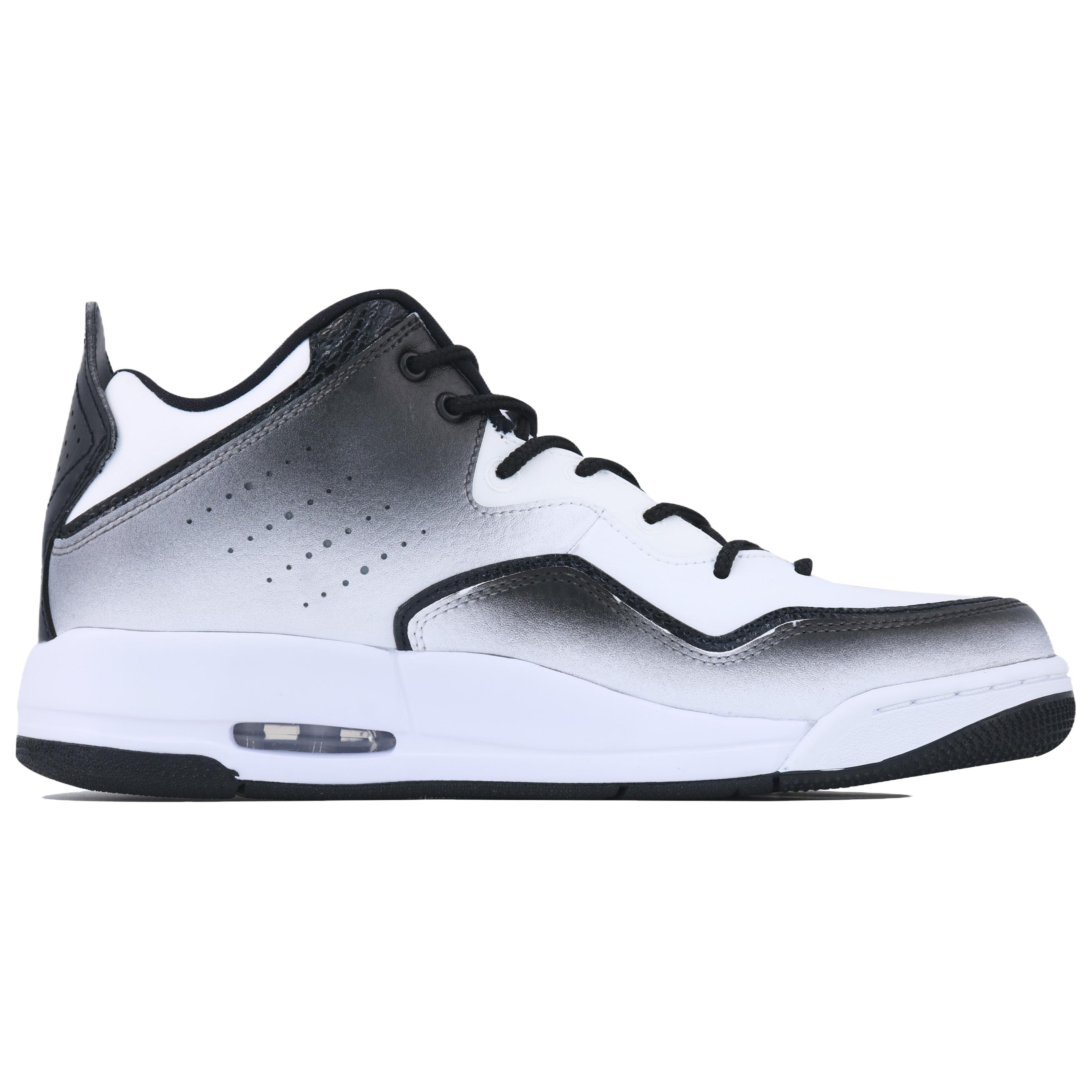 Jordan Мужские винтажные баскетбольные кроссовки Courtside 23 Ink Wash Swift Shadow CNY, износостойкие, средней высоты, белый с черным — фото 3