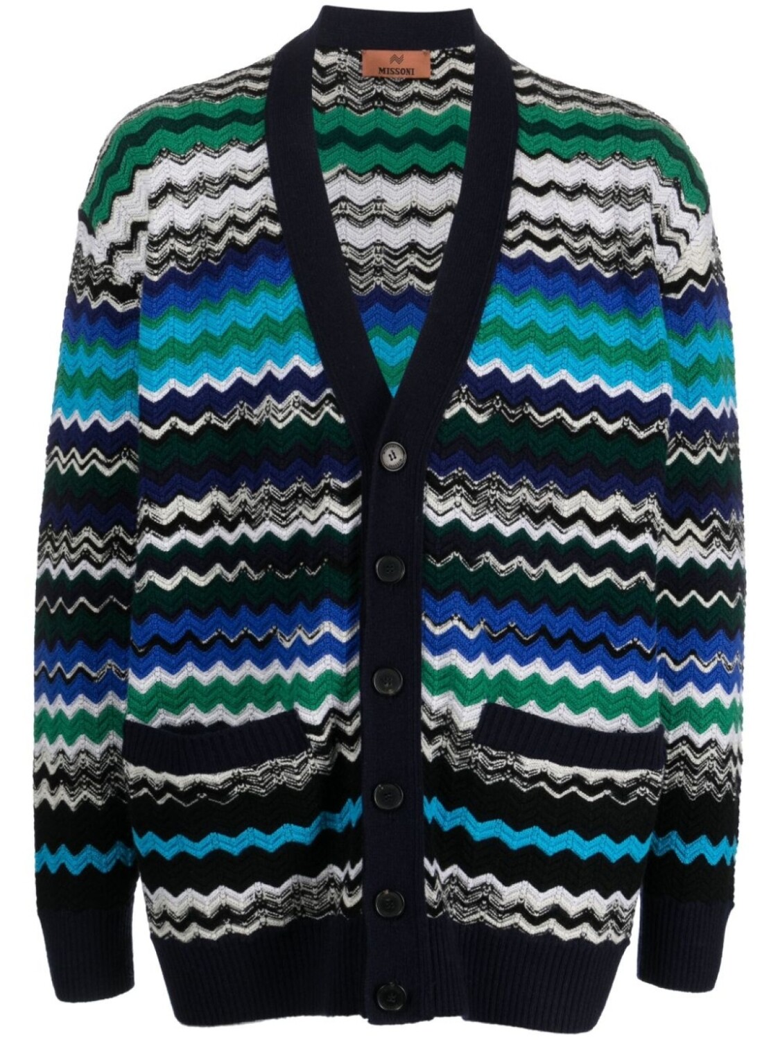 

Missoni кардиган с узором зигзаг, синий