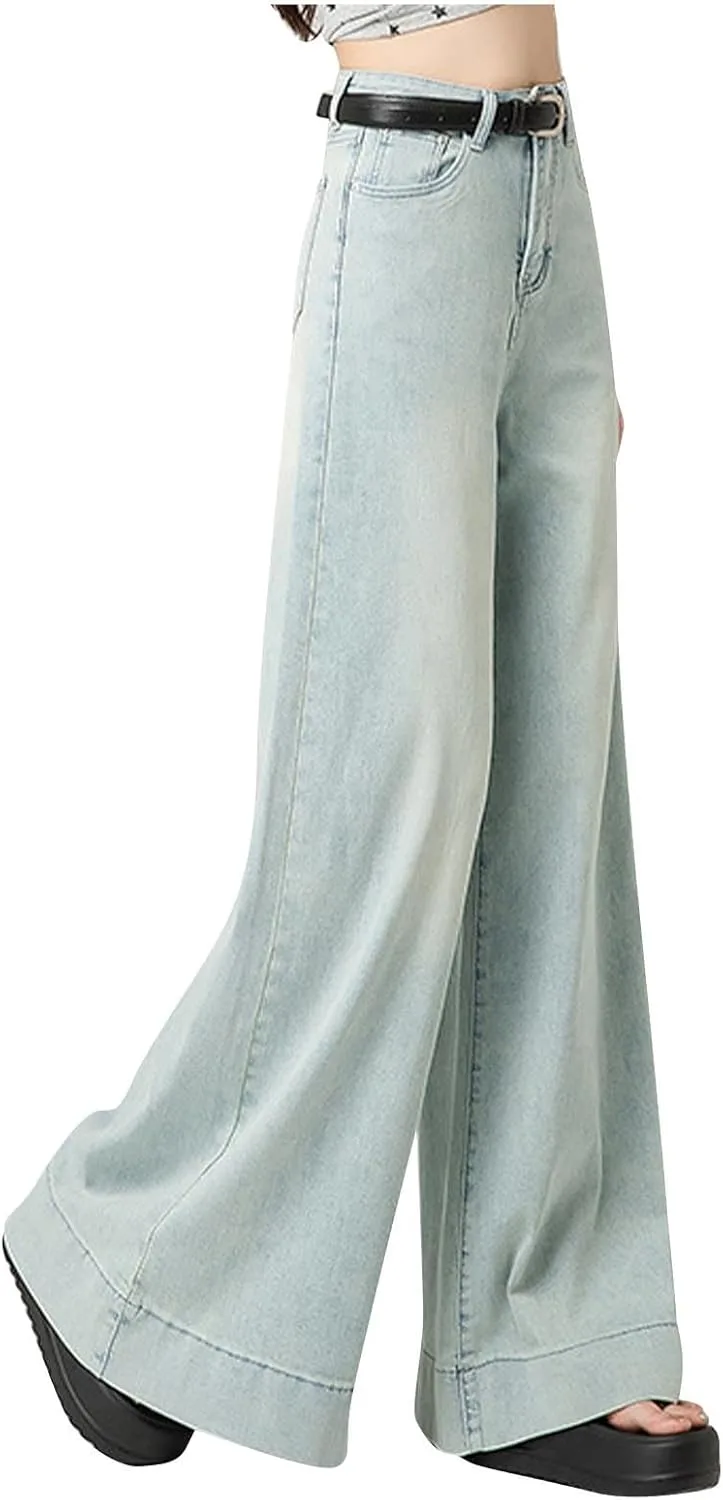 

Женские джинсы Super High Waisted Wide Leg с эффектом потертости HGps8w