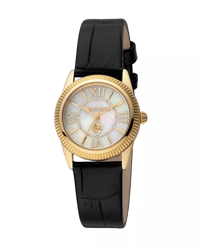 

Женские часы Quartz Black Leather 28 мм Roberto Cavalli