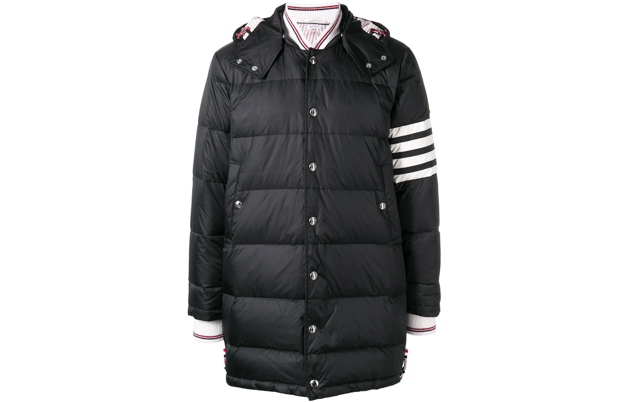 

THOM BROWNE Четырехполосная утепленная куртка, Black