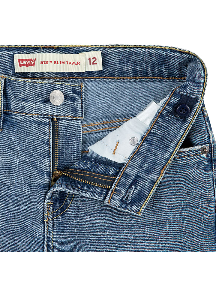 Джинсы облегающего кроя синего цвета Levi's Kids — фото 4