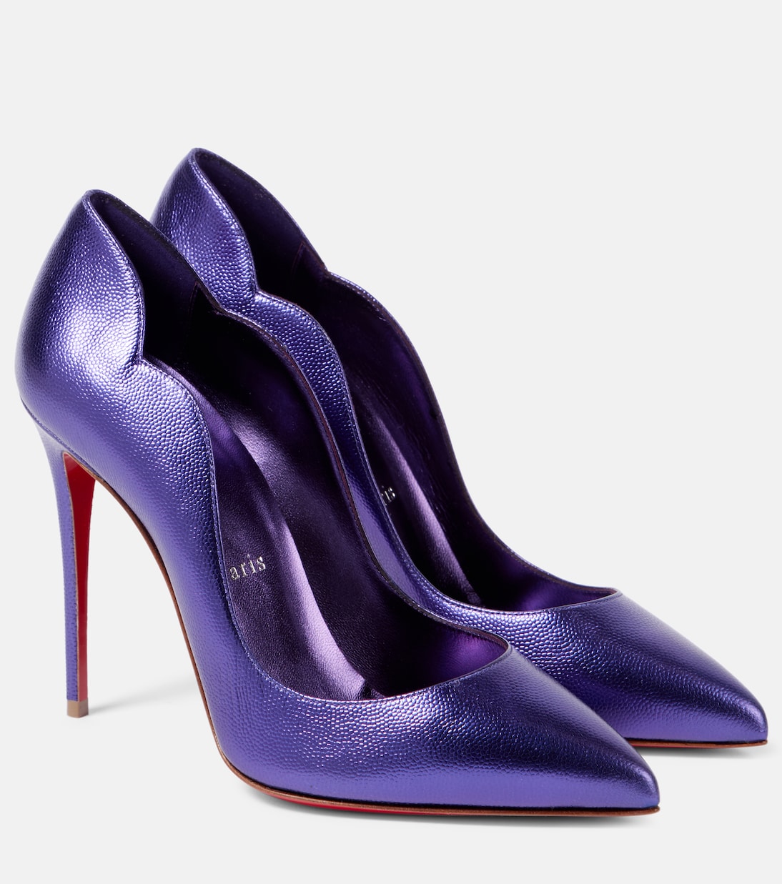 Горячая штучка 100 туфли-лодочки из металлизированной кожи Christian Louboutin, Jacaranda