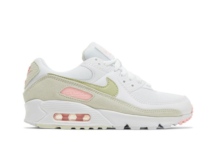 Кроссовки Nike Wmns Air Max 90 'White Light Olive Pink', белый — фото 2