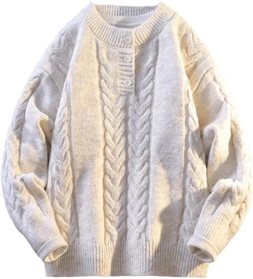 

Мужской вязаный свитер на пуговицах модный однотонный повседневный пуловер