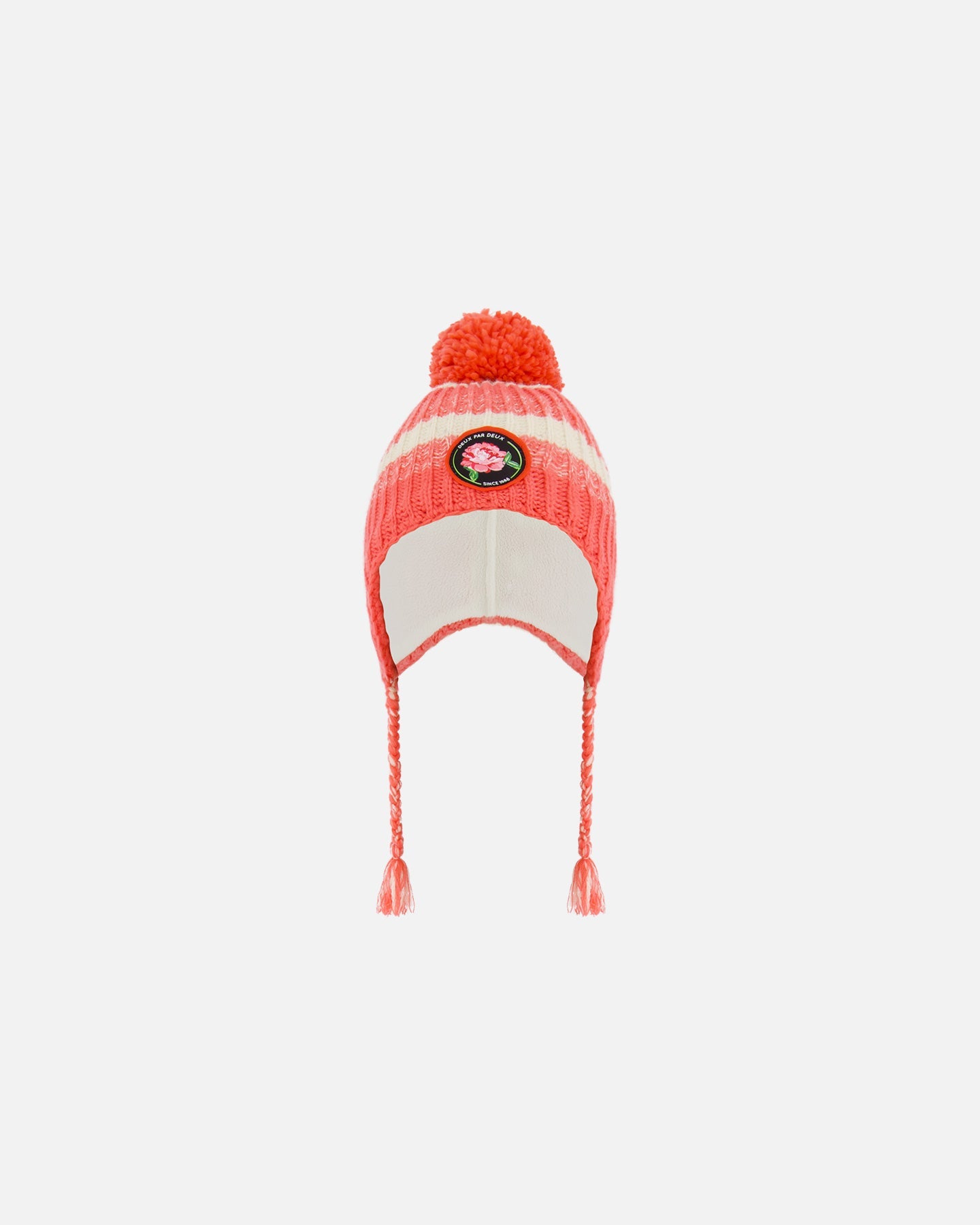 

Перуанская вязаная шапка Coral And White Deux par Deux