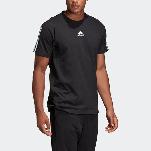 Футболка must haves 3 полоски спортивная футболка Adidas, черный — фото 3
