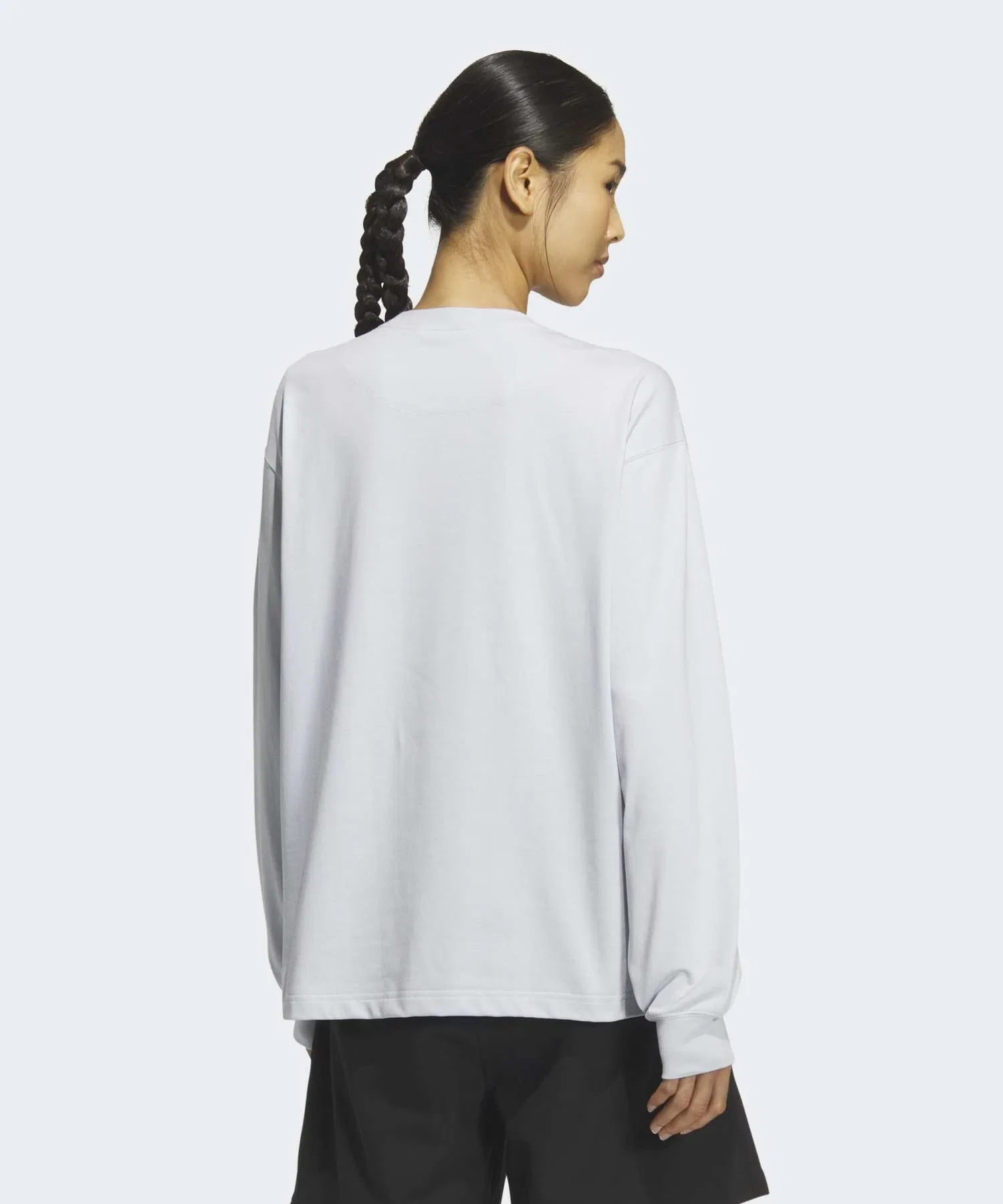 Женская футболка Adidas Essentials с логотипом свободного кроя тёмно-синяя — фото 2