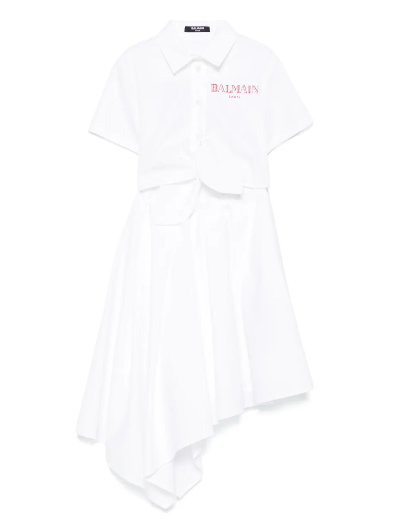 

Платье с драпировкой Balmain Kids, белый