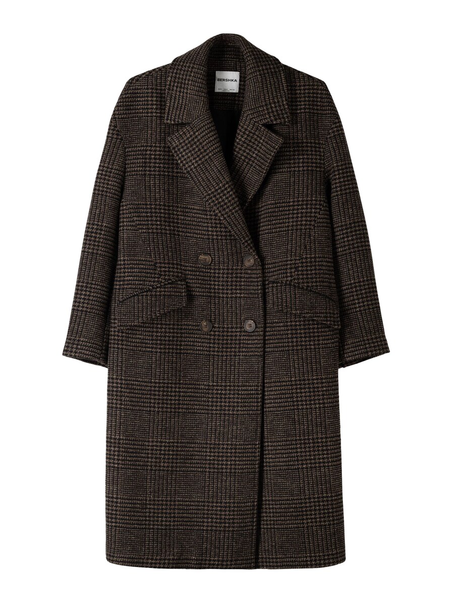 

Межсезонное пальто Bershka, цвет Light brown/Dark brown