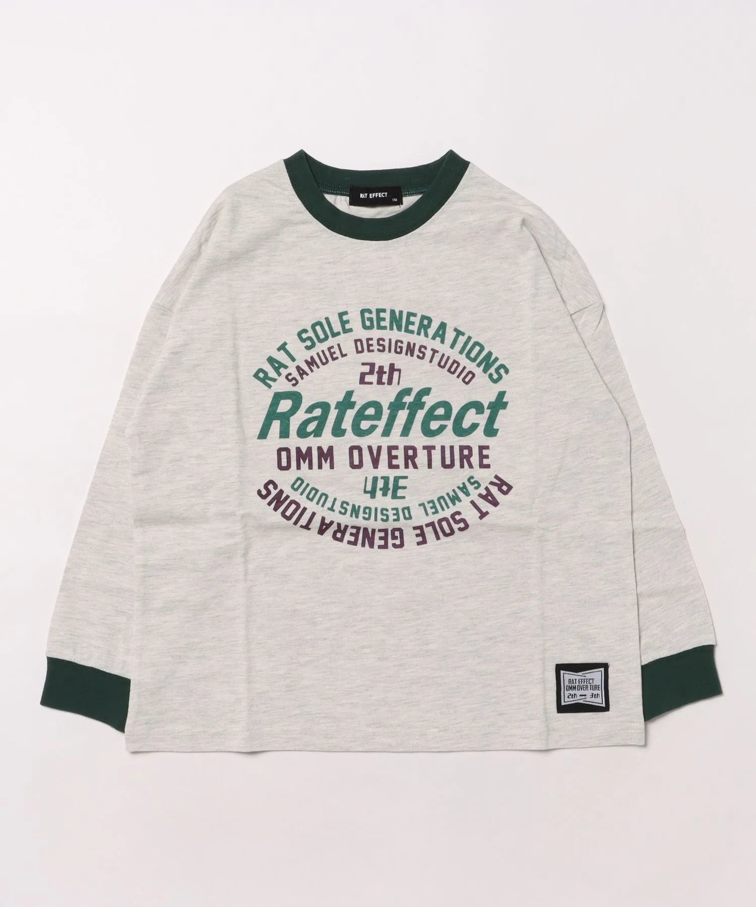 Детская футболка с логотипом RAT EFFECT USA Cotton овсяного цвета