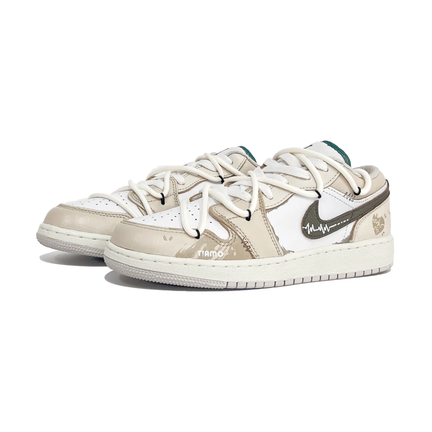 Air 1 Low SE Leather Slip Resistant Abrasion Resistant низкие Jordan, хаки — фото 4