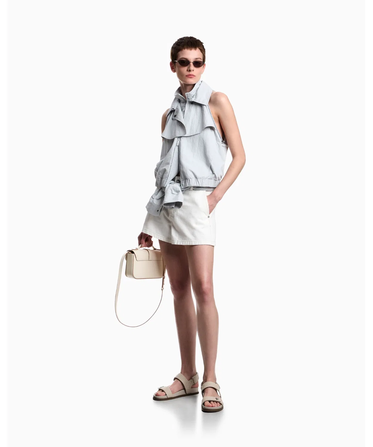 Куртка 2-в-1 Emporio Armani из щипаного нейлона, аква — фото 4