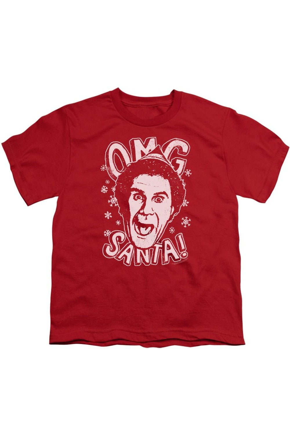 

Футболка Elf Omg Santa с коротким рукавом для детей Gildan, красный