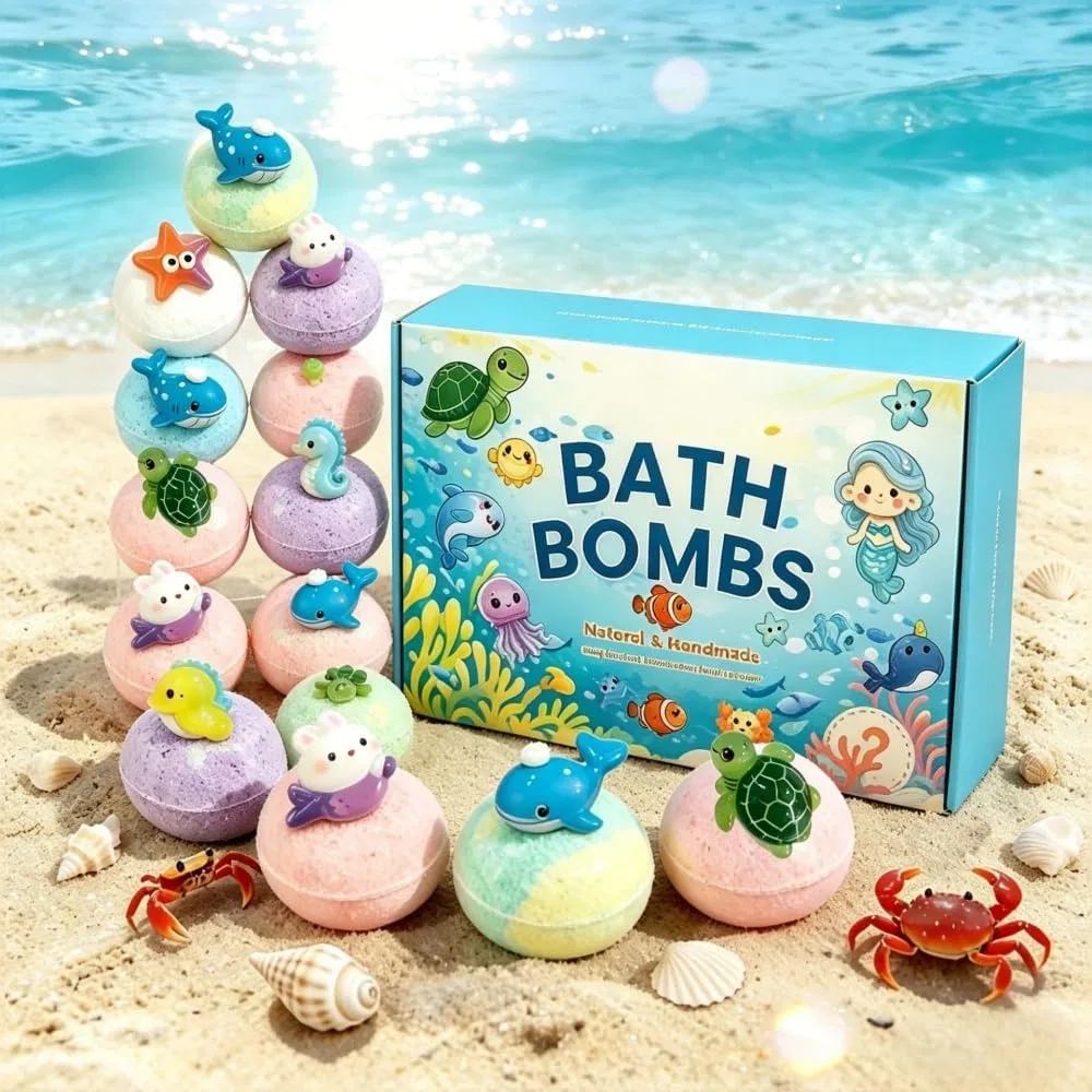 Набор детских бомбочек для ванны «Oceanpop» от playfizz, 12 штук Meiion — фото 2