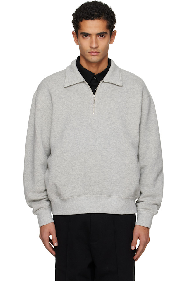 

Lady White Co. Серая спортивная куртка с молнией до середины груди