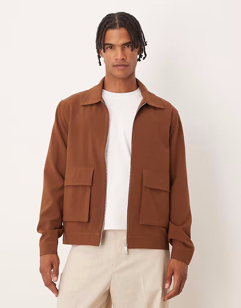 

Куртка Харрингтон с накладным карманом, бежевого цвета Brave Soul