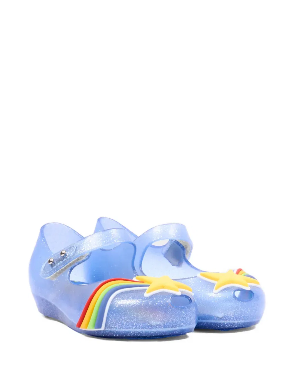 Балетки с блестками и радужным рисунком Mini Melissa, синий