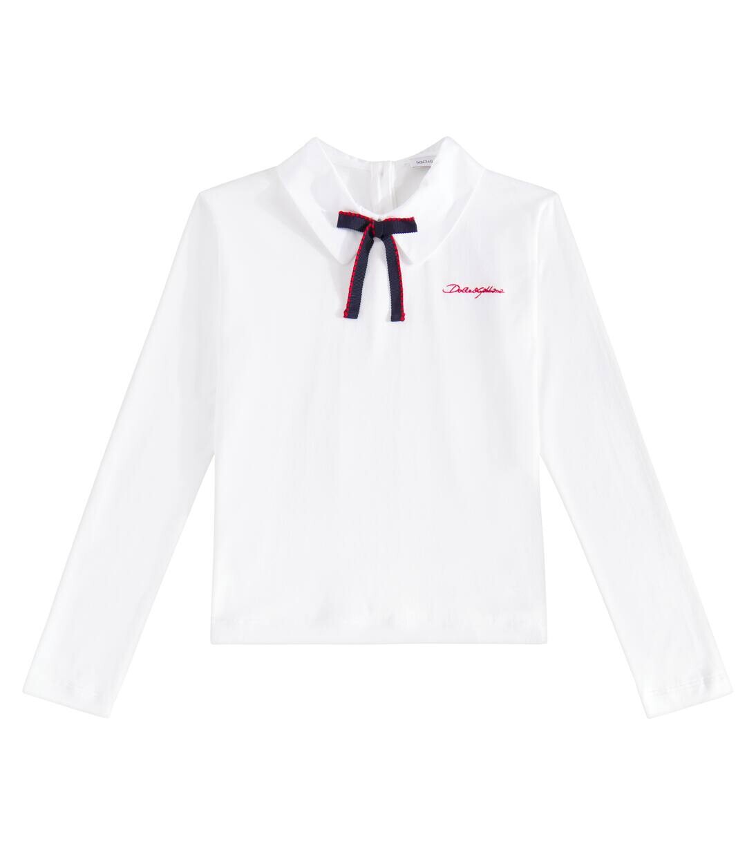 

Футболка из хлопка с вышивкой Dolce&Gabbana Kids, цвет bianco ottico