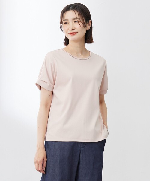 

Топ хлопковый с гладкой кружевной отделкой J.PRESS, розовый