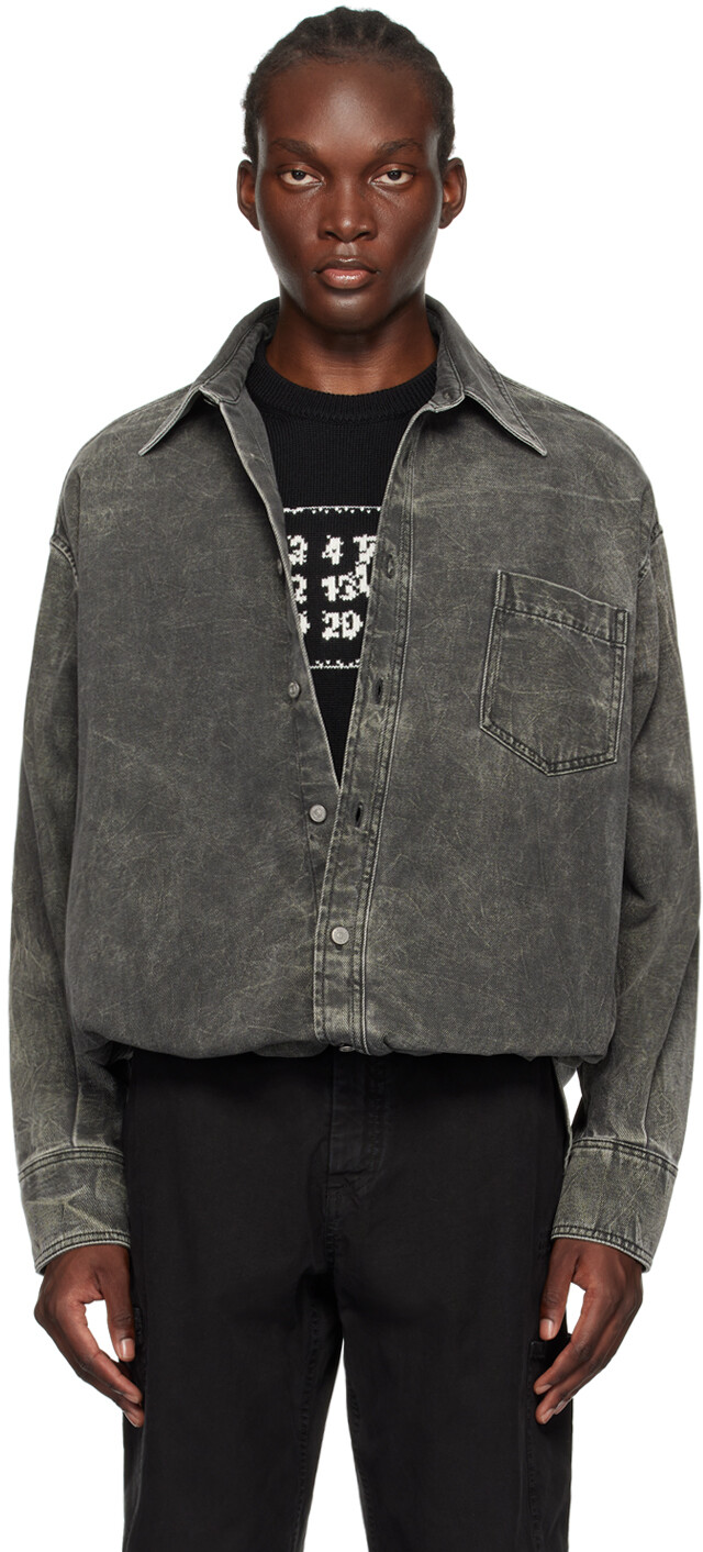 

Джинсовая рубашка Pittsburgh Crease MM6 Maison Margiela, серый