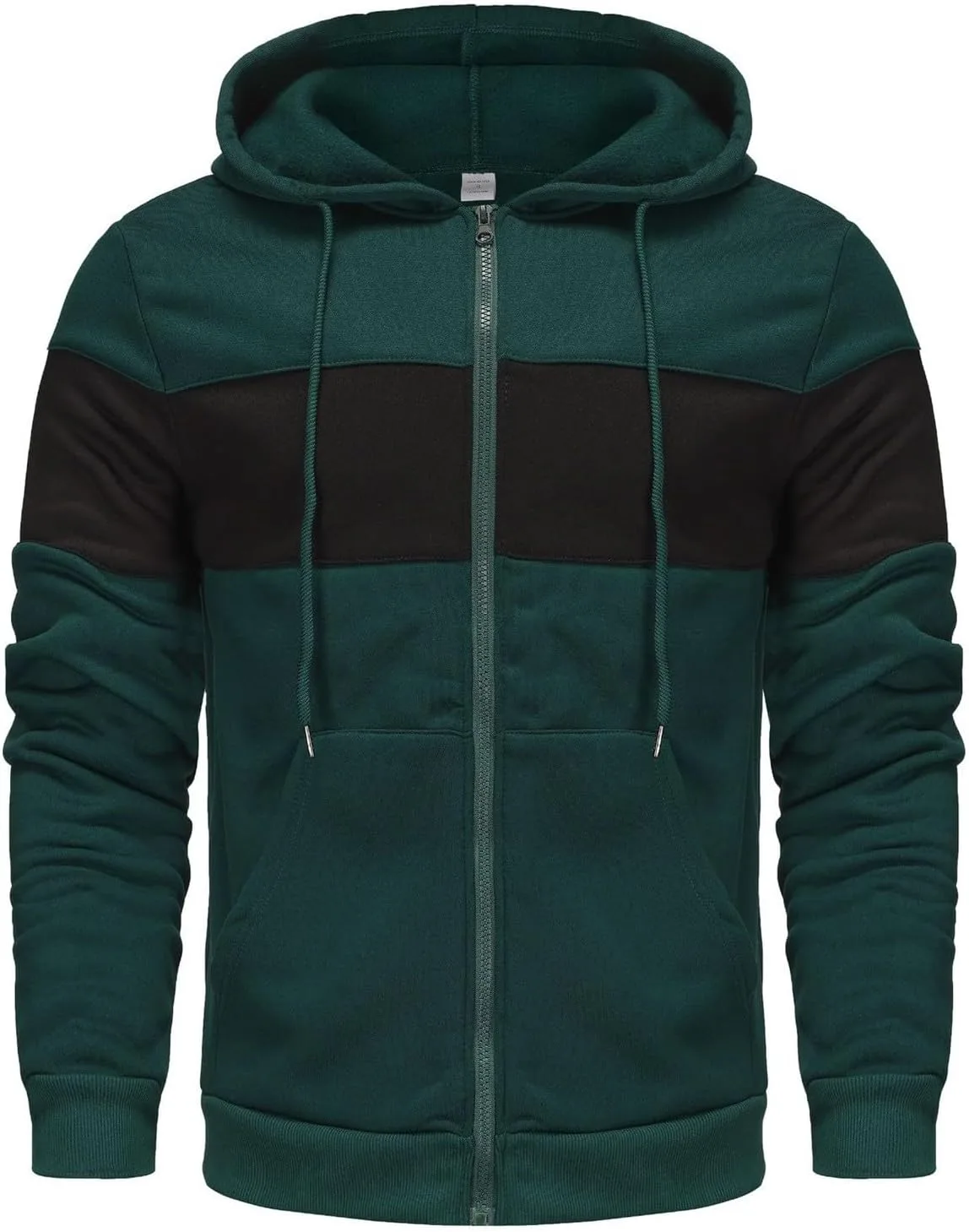 

Мужская худи с молнией hipster color block с карманами