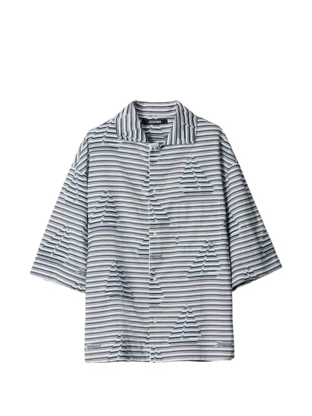 Рубашка в полоску с принтом парусника JACQUEMUS, белый