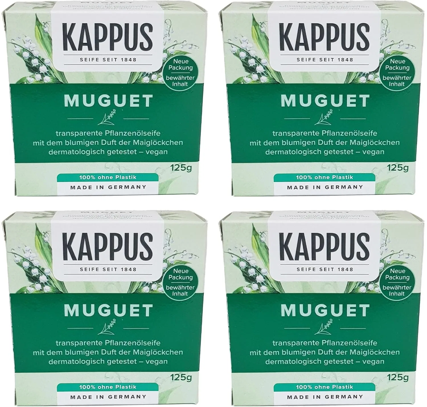 Мыло Kappus Muguet Lily of the Valley 4 x 125 г Generisch