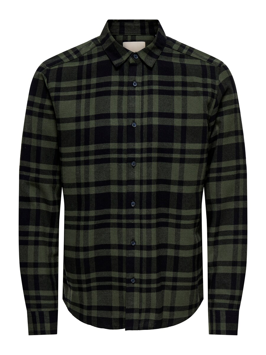 

Рубашка Slim Fit на пуговицах Only & Sons ONSGUDMUND, оливковый