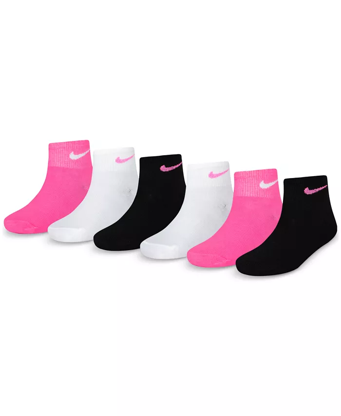 

Детские носки с металлическим логотипом Swoosh, набор из 6 пар Nike, розовый