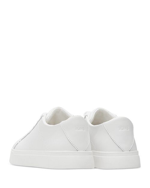 Женские кожаные низкие кроссовки на шнуровке TOMS, цвет White — фото 4