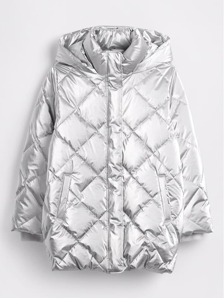 

GAP Стеганое пальто серебристого цвета