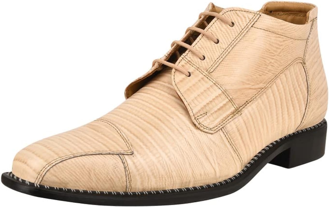 

Мужские ботинки LIBERTYZENO с принтом ящерицы из натуральной кожи, взрослых, на щиколотку, шнуровка, праздничная обувь на Рождество, бежевый