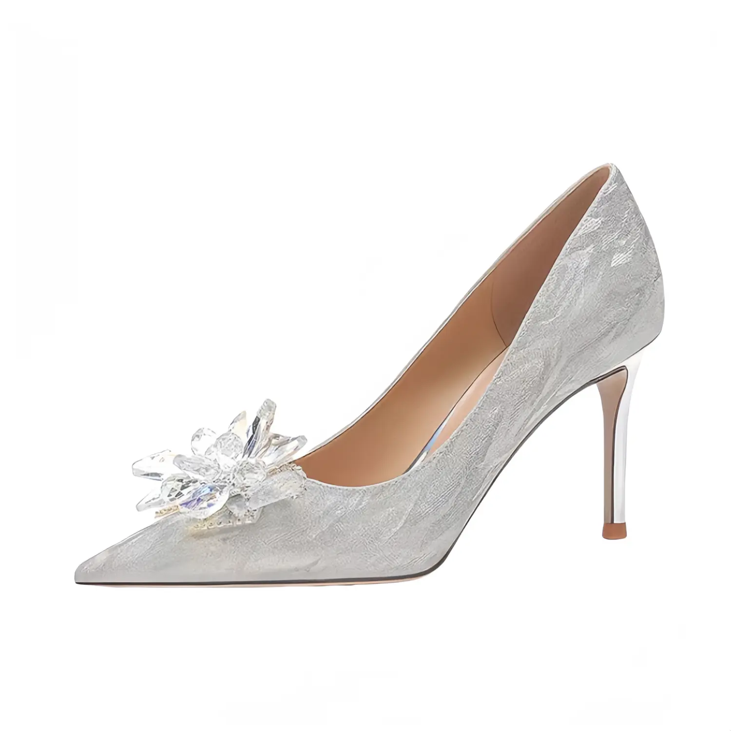 

Туфли женские на высоком каблуке Crelinkxlat, цвет Silver 6CM - Crystal Flower