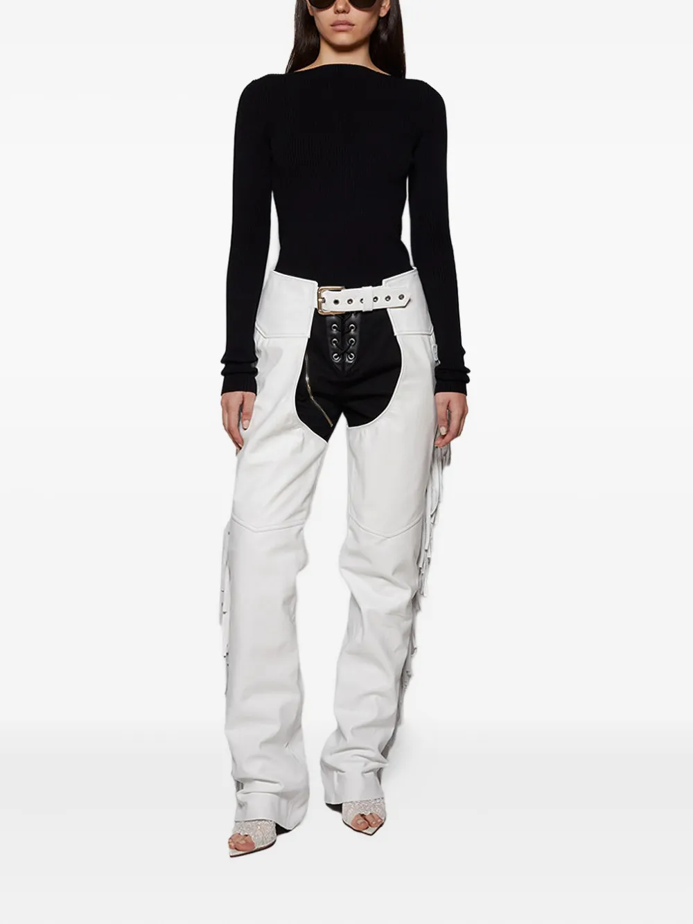 Топ в рубчик с открытой спиной Rick Owens, черный — фото 2