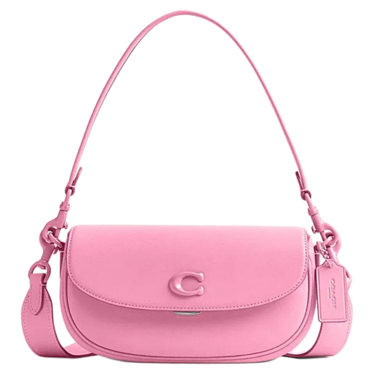

COACH Сумка-седло из кожи коровы Эмми через плечо на пояс среднего размера ярко-розовый