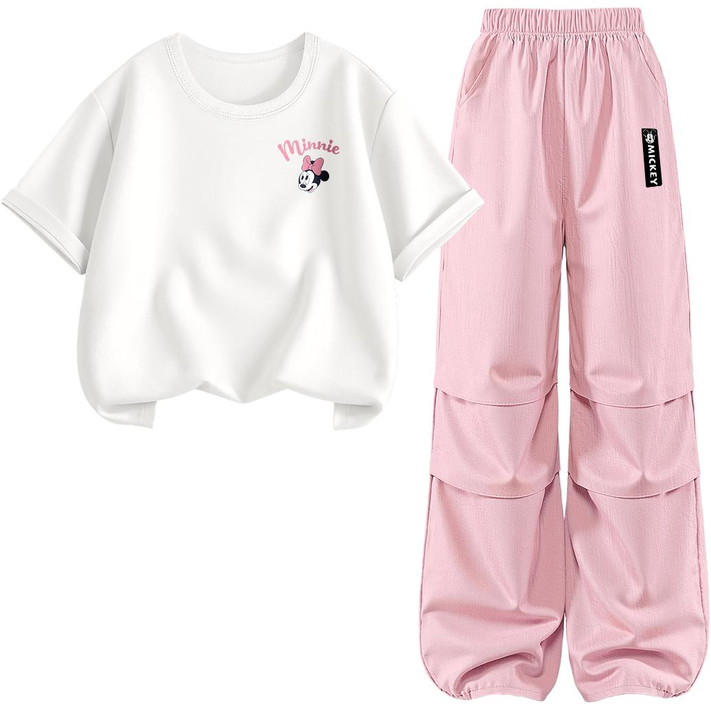 

Детская повседневная спортивная одежда Disney, белый/розовый