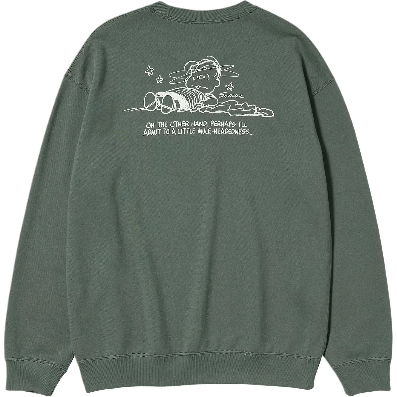 Свитшот унисекс x PEANUTS, FW25 UNIQLO, 57 Olive Green — фото 3