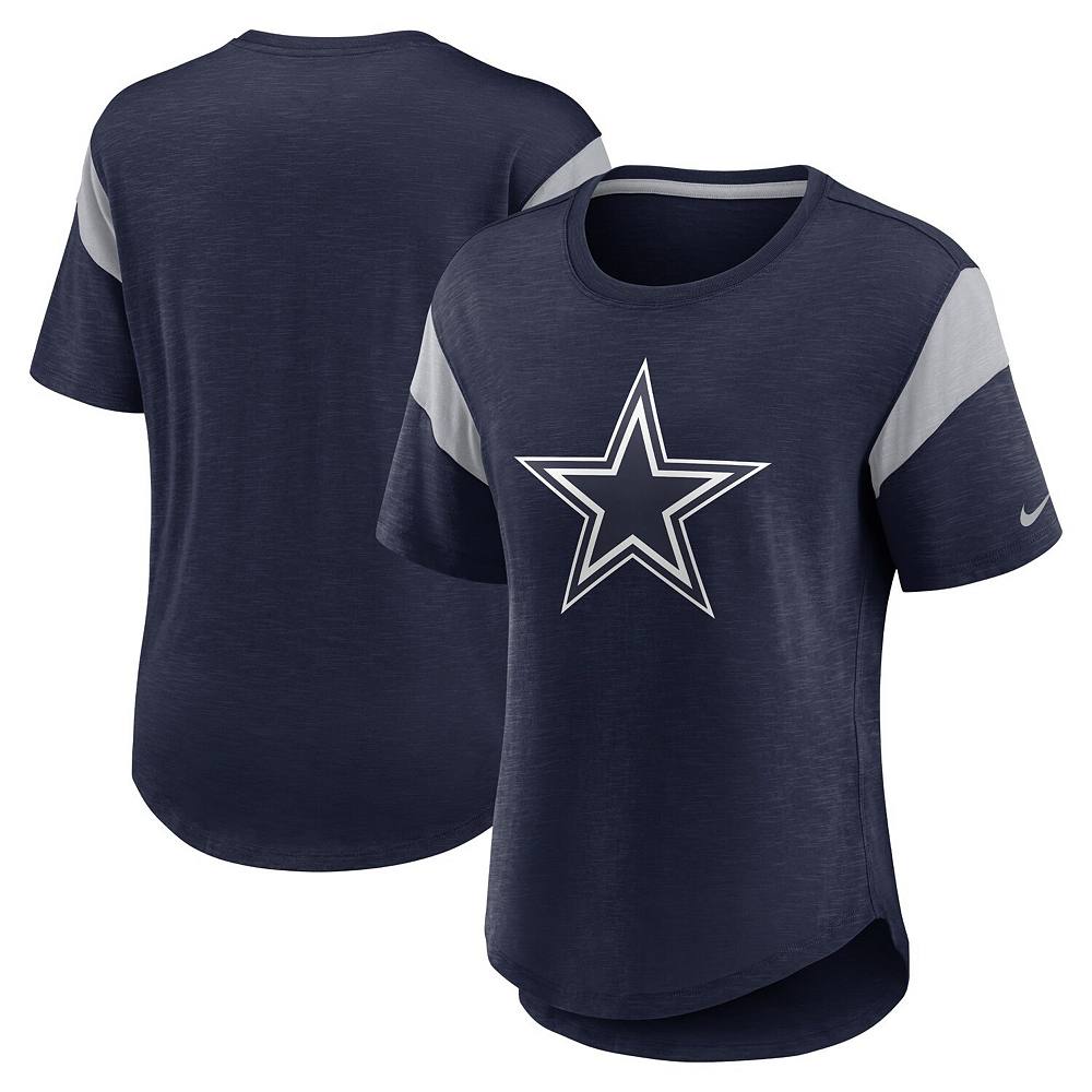 

Женская модная футболка с логотипом Nike Heather Navy Dallas Cowboys, цвет Cow Navy