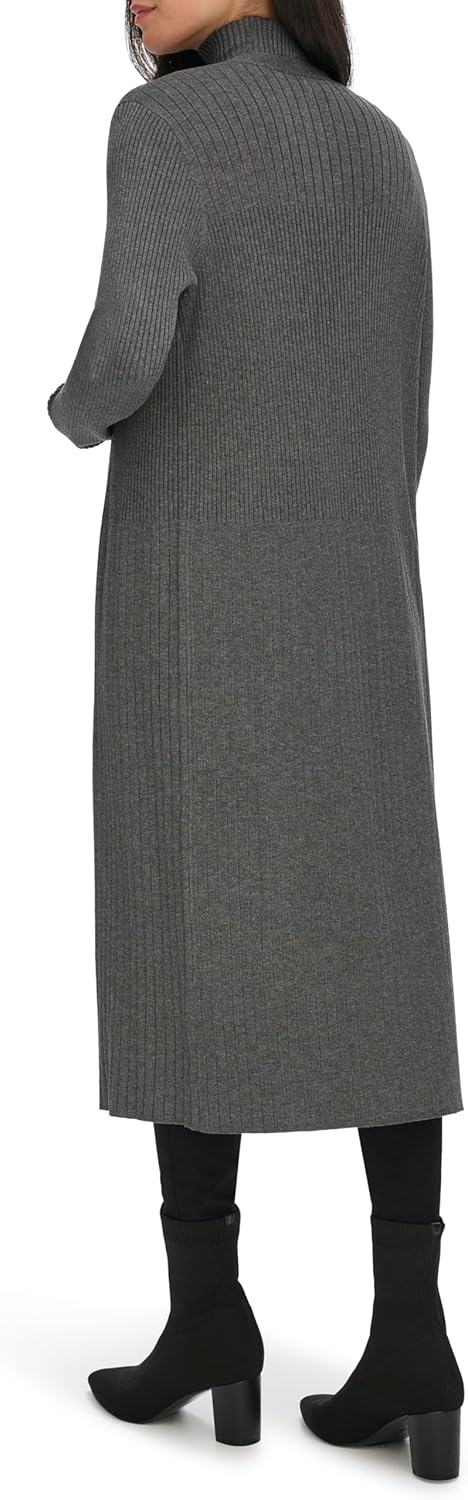 Женский кардиган-свитер Calvin Klein Duster с открытым передом, Heather Charcoal — фото 4