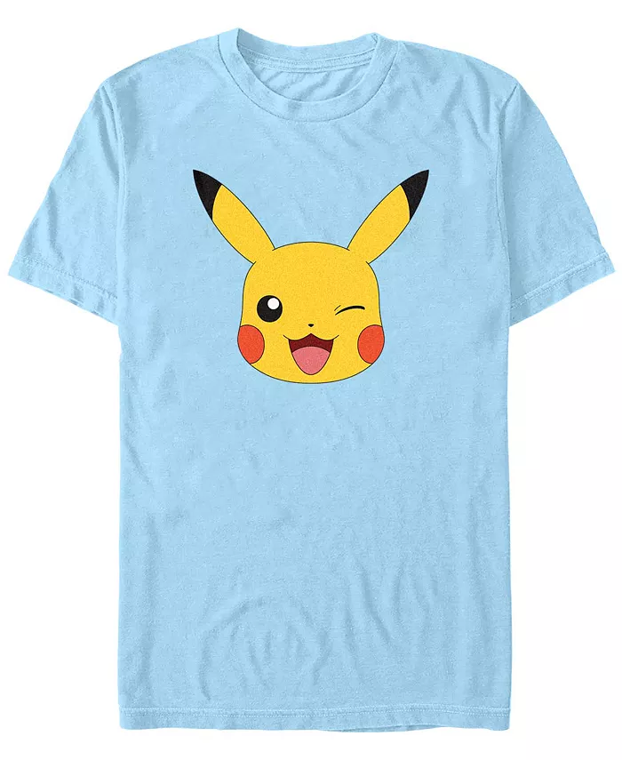 

Мужская футболка с коротким рукавом Pokemon Pikachu Big Face Fifth Sun, синий