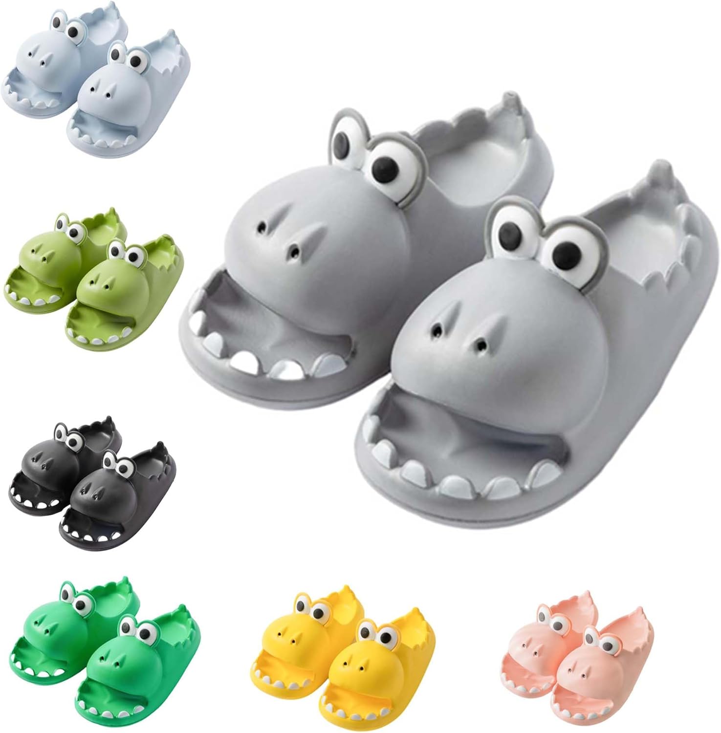 

Сланцы с динозаврами для женщин, мужчин и детей, милые детские облачные тапочки с противоскользящей подошвой, с открытым носком, для пляжа, бассейна, спа и плавания летом (размер 6.5-7.5 (24 см), желтые) Znel